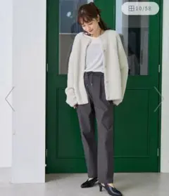 coen イージービューティー裏起毛テーパードパンツ