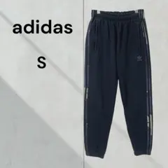 アディダス スウェットパンツ　トレフォイルロゴ　黒 カモフラージュ
