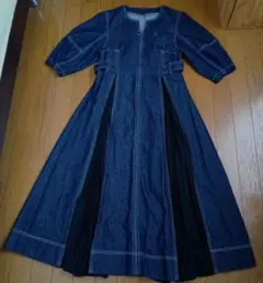 ダークデニムロングワンピース Fサイズ