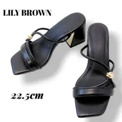 【LILY BROWN リリーブラウン】ミッドヒール サンダル ブラック Sのサムネイル