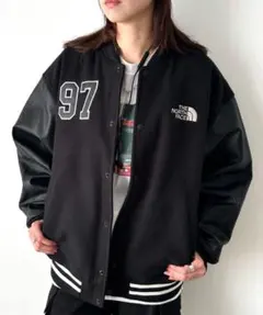 ノースフェイス バーシティ ジャケット ブラック M 新品未使用 韓国正規品 韓国限定ノースフェイスホワイトレーベル バーシティヒートジャケット