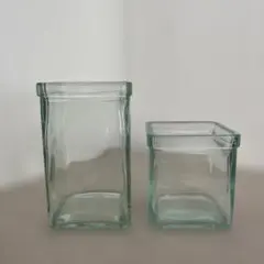 花器　花瓶　フラワーベース　キャンドル　グリーン　2個セット