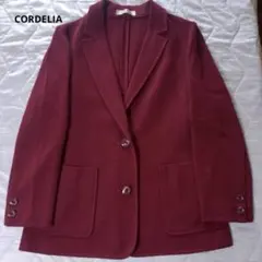 コルディアCORDELIA テーラードジャケット ボルドー 赤　ウール100のサムネイル