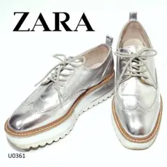 ZARA ドレスシューズ 厚底 レースアップ ウイングチップ 36