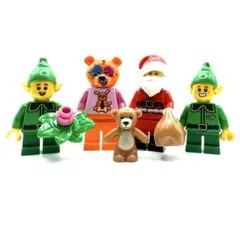 k25新品レゴミニフィグ　クリスマス　サンタクロースとエルフとテディペア正規品