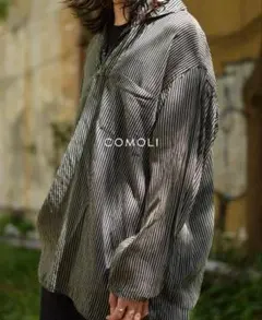 26SS comoli ストライプ スキッパーシャツ 2のサムネイル