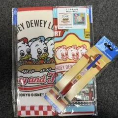 新品未使用　ヒューイ　デューイ　ルーイ　ミニタオル&ボールペンセット