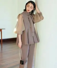 RUIRUE BOUTIQUE パンツドレス　Mサイズ　モカ　結婚式