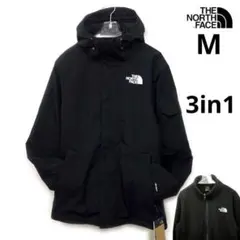 ノースフェイス M マウンテンジャケット フリース 3WAY 黒 防水透湿
