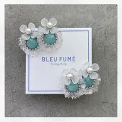 bleufume❤️ ハンドメイドピアス Gold Glitter Swing Heart | BLEU FUME