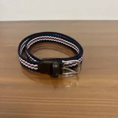 ストライプデザイン編み込みベルト