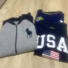 POLORALPHLAUREN Tシャツ2枚ニット上着　3枚セット140.150