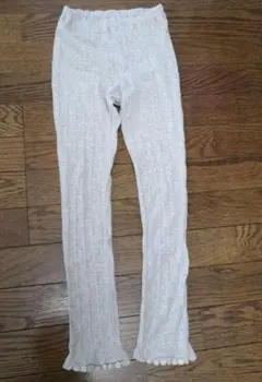 WILL MERY【ウィルメリー】　裾お花レースレギンス　グレー　130センチ