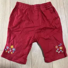 miki nous 赤 花刺繍 パンツ 80サイズ