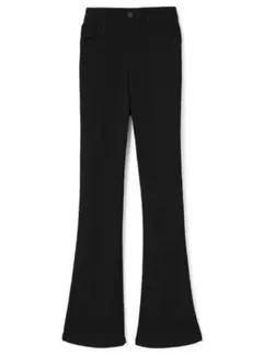 ストレッチフレアパンツ[cu34]/ブラック M