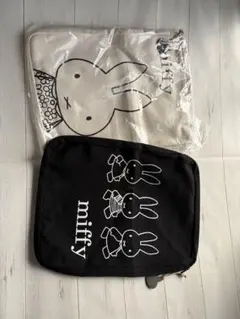 ミッフィー ポーチセット 生成りと黒