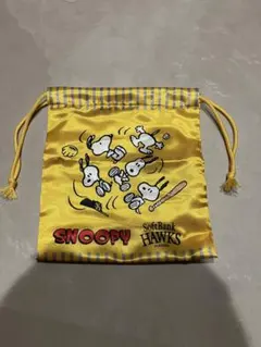 peanuts スヌーピー ソフトバンクホークス 巾着 チャーリーブラウン 新品