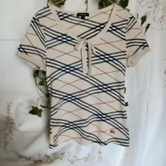 BURBERRY バーバリーロンドン　ノバチェック半袖ニット トップス