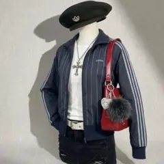 adidasビンテージ 万国旗タグ ナイロンジャケット スポーツmix黒銀Y2K