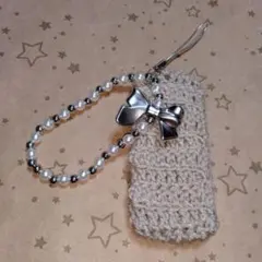 ハンドメイド ニット リップポーチ ・ ストラップ チャーム