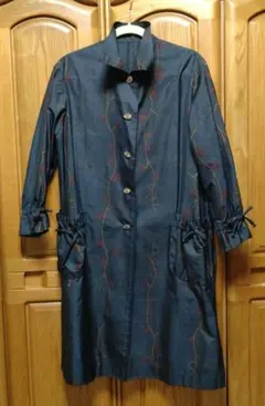 着物リメイクスプリングコート（多分　大島紬）