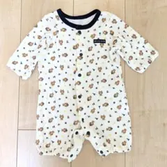 クマ柄ロンパース カバーオール　50-60cm 綿100%