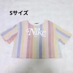 Nike ストライプ　 レインボー　短丈　Tシャツ