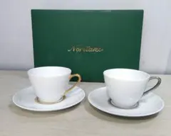 未使用品 NORITAKE カップ&ソーサー 金 銀 ペア
