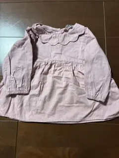 ピンク スカラップ襟 ワンピース