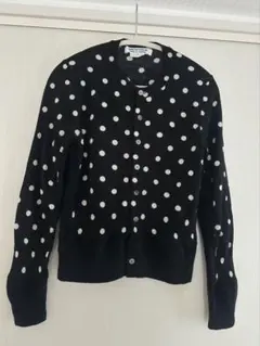 COMME des GARCONS ドット柄 ウールカーディガン 黒 Sサイズのサムネイル