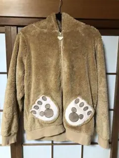 クマの足跡デザイン フリースジャケット