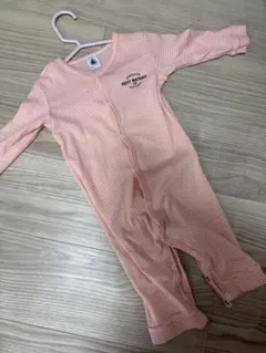 PETIT BATEAU オレンジストライプロンパース 12m