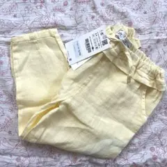 新品未使用★タグ付き★ZARAイエローリネンパンツ★のサムネイル
