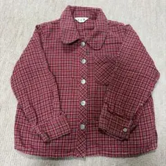 【レトロ】【レア】BEBE ê a B 長袖チェックシャツ レッド 100cm