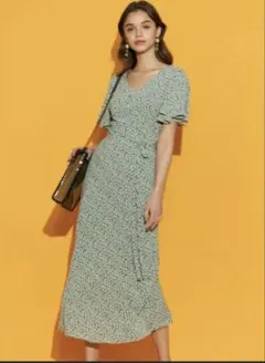 花柄 ロングワンピース