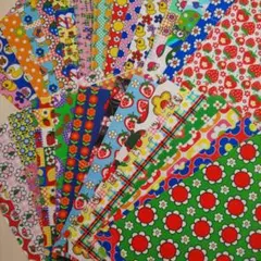 レトロポップシーチング生地 小さめハギレ