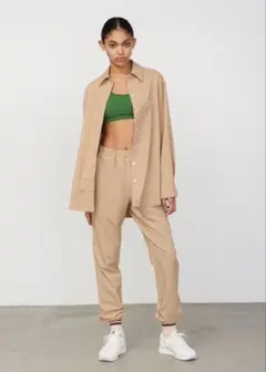 TAARA clothing ラッシュシャツ　極美品　ベージュストライプ　長袖