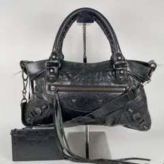 バレンシアガ　ザ・ファースト　ハンド、ショルダーバッグ　2way ブラックレザー