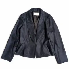 新品✨ナチュラルビューティー ジャケット ペプラム ラメ 13号 濃紺のサムネイル