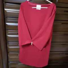 シンプル　チュニック赤　新品