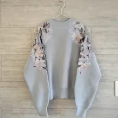 FRAY I.D エンブロイダリーハイネックニットプルオーバー