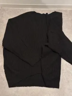 GRL ブラックリブ編み長袖ニット