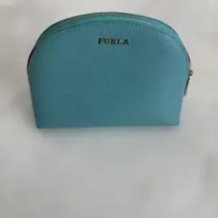 FURLA 水色 ポーチ 合成皮革
