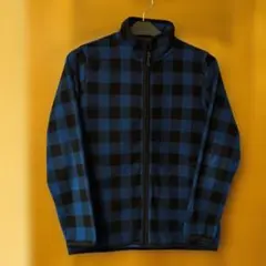 UNIQLO フリースジャケット 150 青と黒チェック