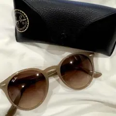 Ray-Ban ブラウン ラウンド型サングラス ケース付き