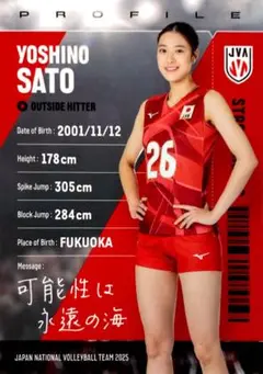 佐藤淑乃 レギュラーカード 81 バレーボール女子日本代表 トレカ 2025