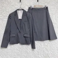 上下サイズ違い【LES MUES】スカートスーツ セットアップ シルク混