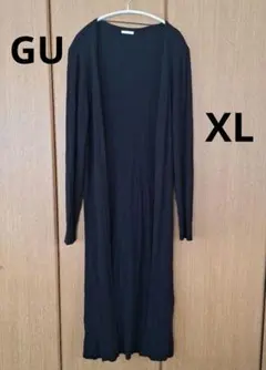 GU☆ロングカーディガン　黒　XL　ガウン　羽織り　カーディガン　アウター