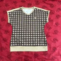 フィラ　ベージュ✖️黒　チェックTシャツ