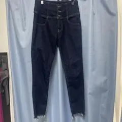 Heather iSKOスキニー　ダークブルー フリンジ